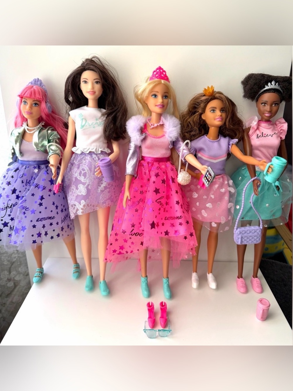 BARBIE Princess Adventure 5 Doll Bundle with Accessories Set